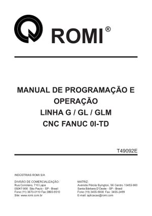 ROMI Linha G GL GLM Fanuc 0I